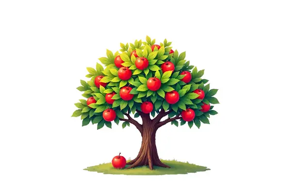 Beyaz Arkaplanda Yaprakları ve Dalları Olan Yeşil Ağaç Resimleri