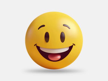 Beyaz Arkaplanda Gülümseyen Emoji