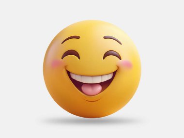 Beyaz Arkaplanda Gülümseyen Emoji