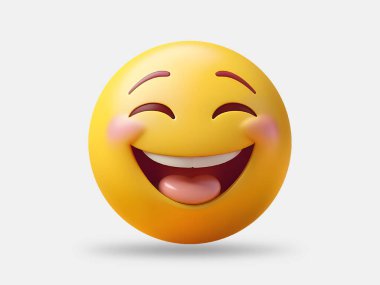 Beyaz Arkaplanda Gülümseyen Emoji