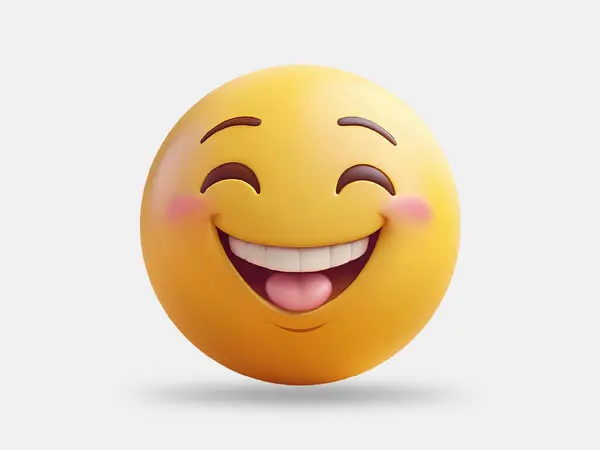Beyaz Arkaplanda Gülümseyen Emoji