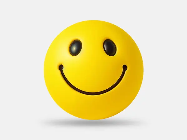 Beyaz arkaplanda 3D gülücük emojisi