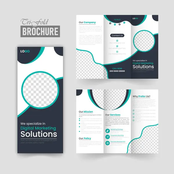 Kurumsal Pazarlama ve Tanıtım İçin Düzenlenebilir Üç Katlı Broşür Şablonu