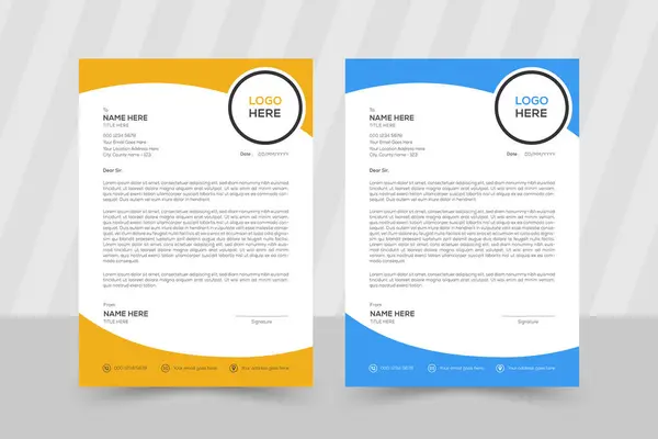 Düzenlenebilir Vektör Modern Basit İş Mektubu Şablonu Tasarımı. Profesyonel Kurumsal Kırtasiye Düzeni