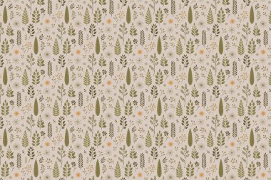 Yeşil Yapraklı ve Çiçekli Kusursuz Botanik Yaz Şablonu