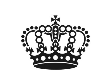 İzole edilmiş Siluet Crown Simge Vektörü Beyaz Arkaplanda