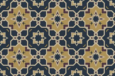 Geleneksel Renklerle Kusursuz İslami Geometrik Desen