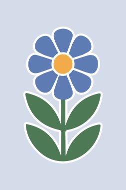 Pastel Arkaplan Üzerinde Botanik Elementleri olan Renkli Çiçek Etiketi Çizimi