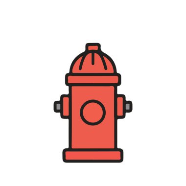 Kırmızı Yangın Hidranı Simge Vektör İllüstrasyonu Güvenlik ve Acil Durum Kavramları