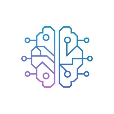 İzole edilmiş Yapay Zeka Simgesi İllüstrasyonu. Asgari Düz Yapay Zeka Vektör İllüstrasyonu