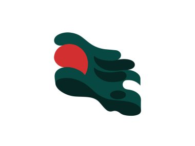 Dalgalanan Bayraklı Bangladeş Bayrağının Vektör İllüstrasyonu. Vatansever Ulusal Bağımsızlık Günü, Zafer Günü, Cumhuriyet Kutlaması ve Ulusal Kimlik Konsepti