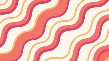 Soyut Trippy dalga şablonu arka planı, psikedelik renkli dalgalı çizgiler, 70 'lerin dikişsiz geometrik tasarımı, duvar kağıdı ve baskı için modaya uygun optik yanılsama dokusu