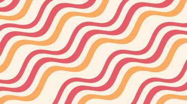 Soyut Trippy dalga şablonu arka planı, psikedelik renkli dalgalı çizgiler, 70 'lerin dikişsiz geometrik tasarımı, duvar kağıdı ve baskı için modaya uygun optik yanılsama dokusu