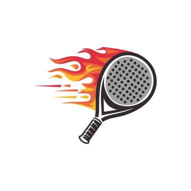 Flaming Padel Raket Resimleri, Padel Tenis Turnuvası Spor Logosu Tasarımı ve Atletizm Markası