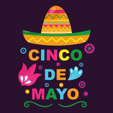 Çizgi film cinco de mayonez illüstrasyonu. Vektör grafikleri