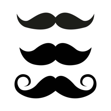 Siyah erkek bıyığı. Vektör Grafikleri