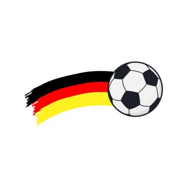 Alman bayrağıyla futbol topu. Vektör İllüstrasyonu
