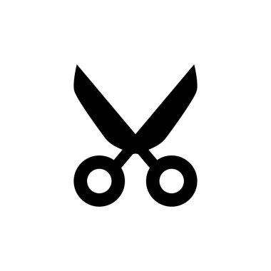 Beyaz arkaplanda makas simgesi. Vektör