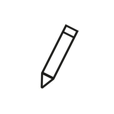 Beyaz arkaplanda kalem minimalistik simgesi. Vektör grafikleri