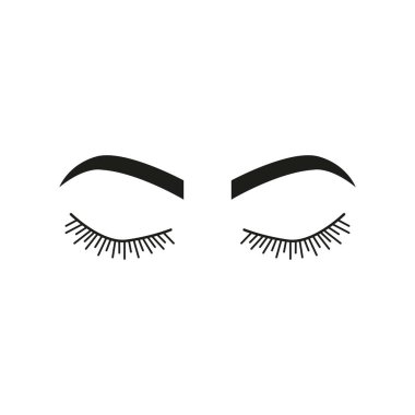 Kirpikler ve kaşlar güzellik hizmetleri. Düz çizgi film tarzında vektör grafikleri