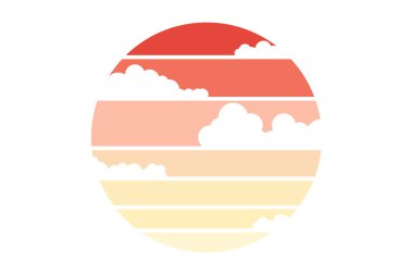 Gün batımı logosu. Düz biçimli vektör grafikleri