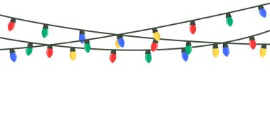 Noel retro lambaları, çelenkler. Vektör grafikleri