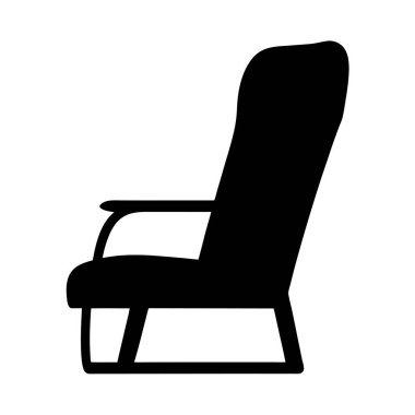 Koltuğun basit silueti, koltuk altlığı ve sırt üstü.