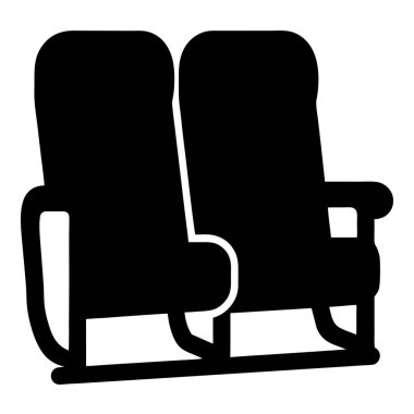 Beyaz arka planda siyah siluet ile iki rahat koltuk tasvir edilir