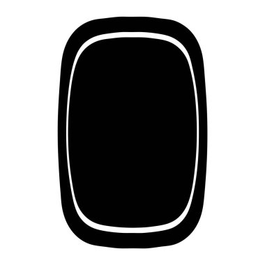 Yuvarlak Dikdörtgen veya Tablete Benzeyen Beyaz Kenarlıklı Siyah Şekil