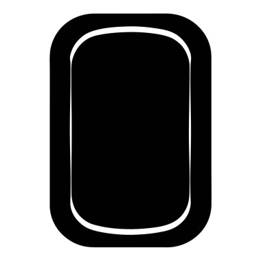 Yuvarlak Köşeli ve Beyaz Kenarlı Siyah Dikdörtgen Çerçeve