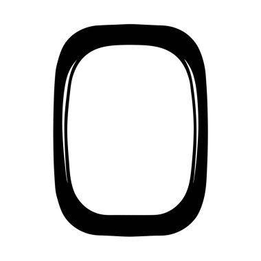 Yuvarlak kenarlı ve Kalın Çizgili Siyah ve Beyaz Kare Çerçeve