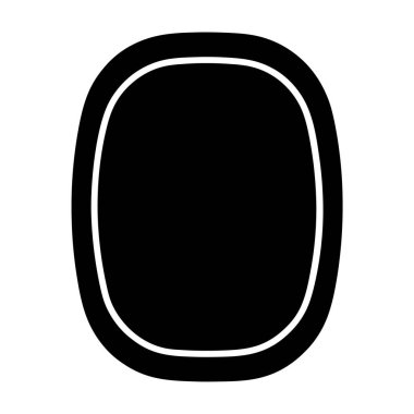 Beyaz üzerine oval bir sınır içindeki oval bir şeklin basit grafik çizimi