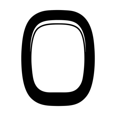 Yuvarlak köşeli geometrik şekil ve sert siyah çizgili şekil