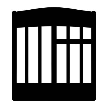 Bir Bebek Beşiği veya Cot 'un Biçimlendirilmiş Siyah ve Beyaz Çizimi