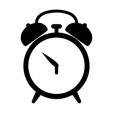 Sade Siyah ve Beyaz Alarm Saati Simgesi Günün Saati 'ni temsil ediyor