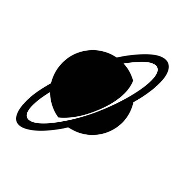 Uzaydaki Yüzük Gezegeni 'nin Siyah ve Beyaz Minimalist İllüstrasyonu