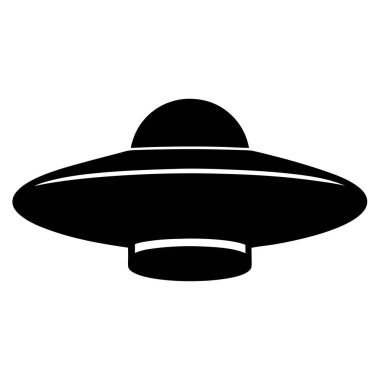 Klasik bir uçan daire uzay gemisi tasarımının ikonik siyah silueti