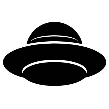 Klasik Uçan Daire Uzaylı Uzay Aracının Tek Renkli Simgesi