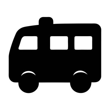 Bir Yolcu Minibüsünün Şekillendirilmiş Siyah ve Beyaz Grafik Sunumu