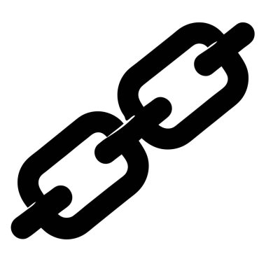 Basit bir iki halka zincir simgesinin siyah beyaz çizimi