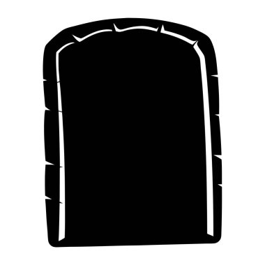 Katı siyah bir mezar taşı vektör sanatı. Sıkıntılı bir taslak etkisi var.