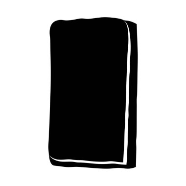 Biçimlendirilmiş bir kitabın tek renkli çizimi veya pürüzlü kenarlı bir blok