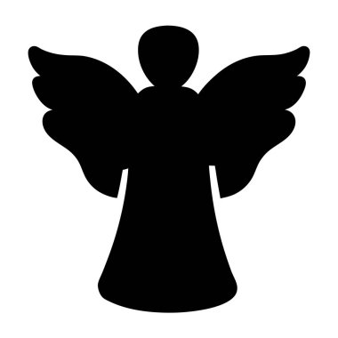 Geniş kanatları koyu renkli ilahi bir meleğin silueti.