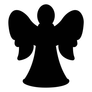 Noel dekorasyonu için kanatları olan göksel bir meleğin silueti.