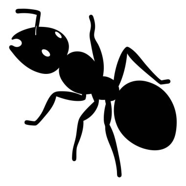 Bir Karınca 'nın Siyah Silueti Ayakta Duran Uzun Anteni Yükselmiş