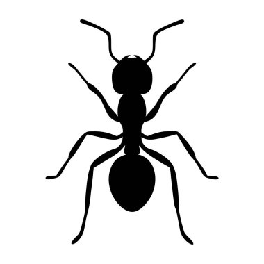 Karınca Silueti Çizimi Beyaz Arkaplanda Tek Karınca İspatlıyor