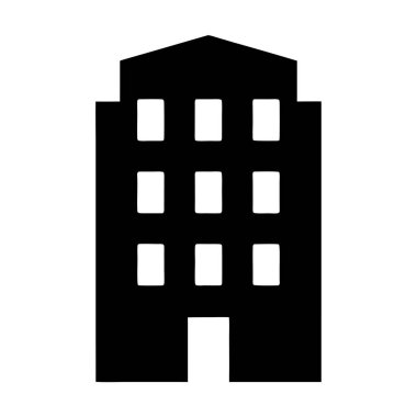 Basit Geometrik Tasarımlı Bir Üçlü Öykü Ofis Binasının Silueti
