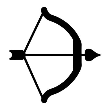 Bir Yay ve Ok Sembolünün Siyah ve Beyaz Grafik Çizimi