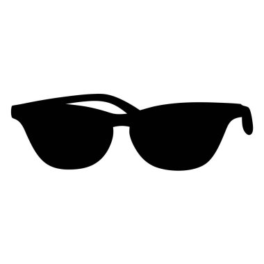 Modern güneş gözlüklerinden bir siluet, gözlerini güneşten korumak için.