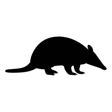 Bir Armadillo 'nun belirgin morfolojisini ve özelliklerini gösteren ayrıntılı silueti